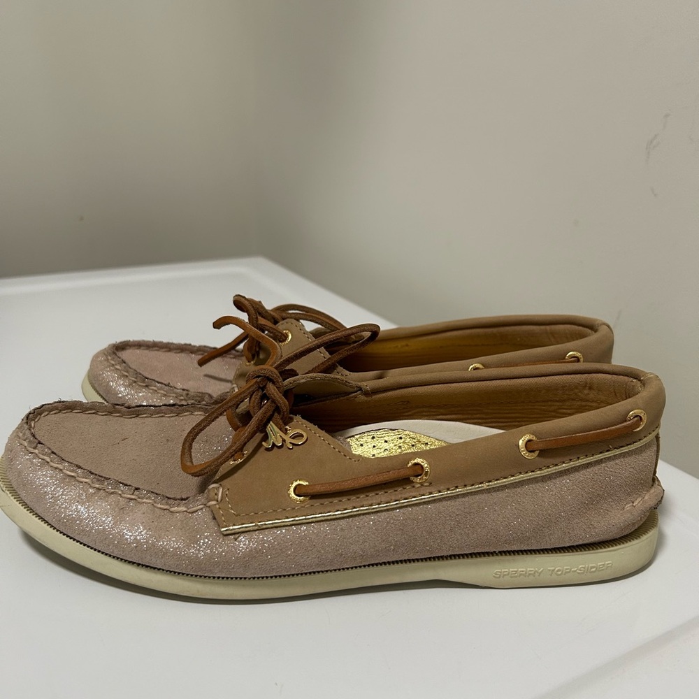 Sperry Top Sider Milly Loafers Tan Pink Size 10